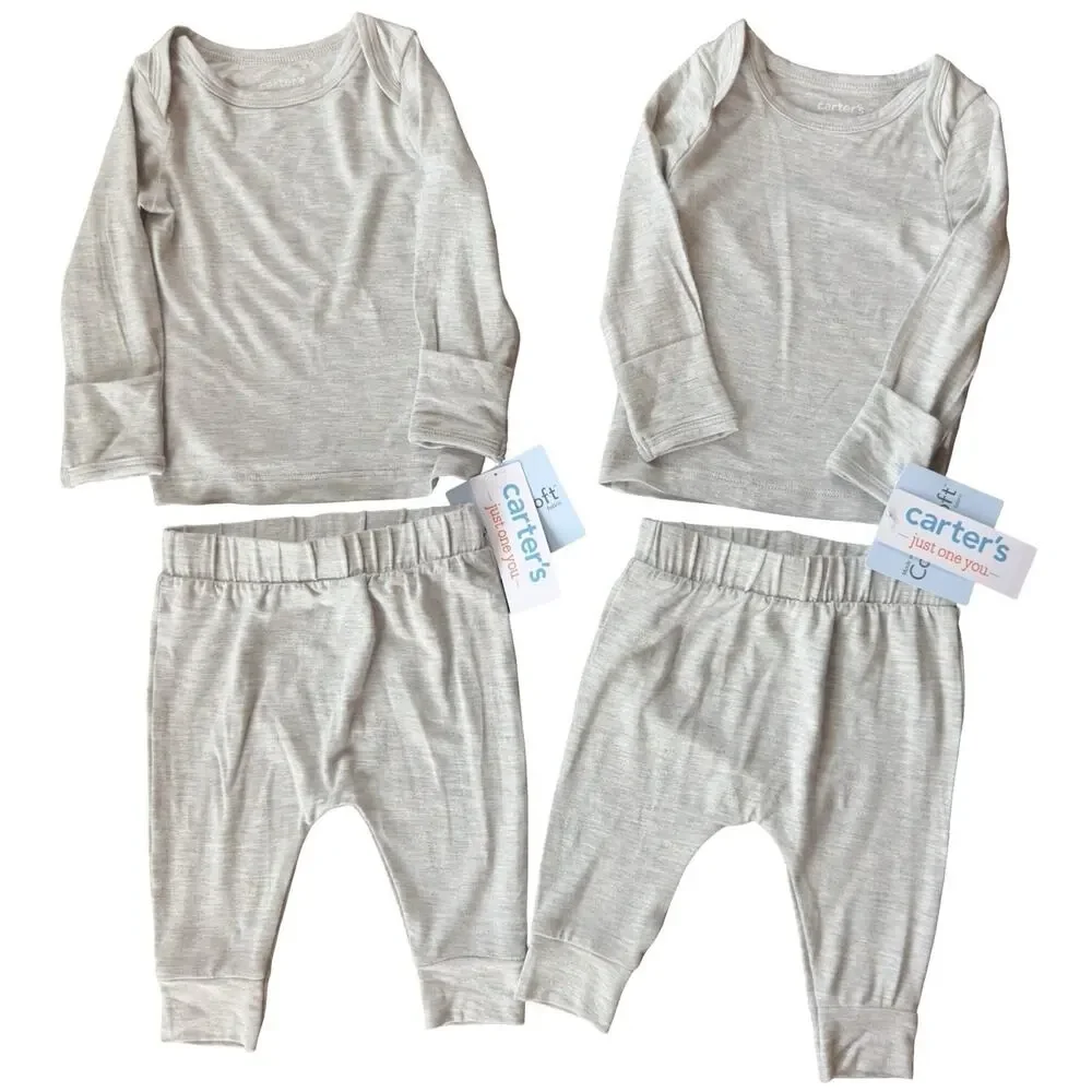 Carter’s Baby 2 Pack Outfit‎ Set Gray Long Sleeve Top Pants 3 Month NWT